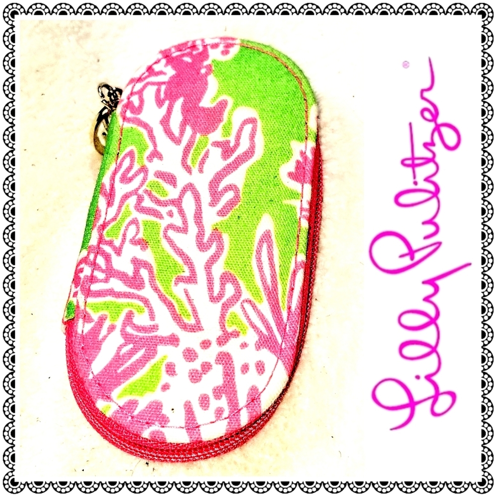 {Lilly Pulitzer} mini pink print manicure case